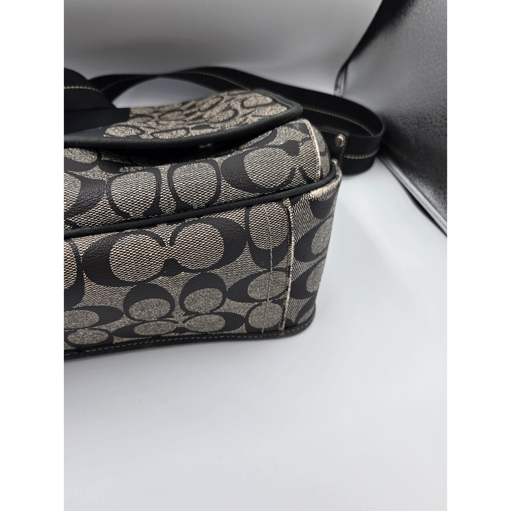 Coach Heritage Stripe Signature Messenger Bag Black Grey Crossbody F70590 - Picture 16 of 16